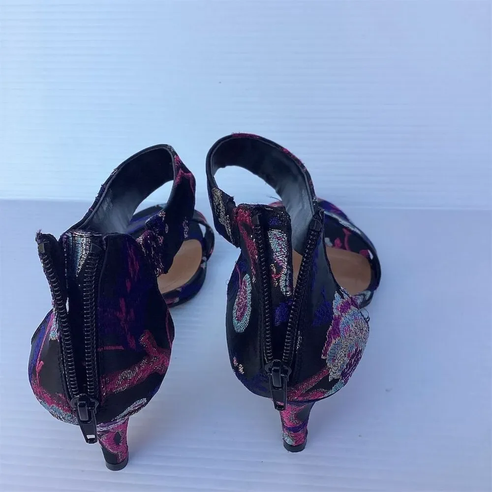 Style & Co Women's Paycee‎ Sandals Multicolor Strappy Block Heel Size 9.5